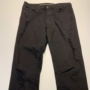 Articles of Society LA Dark Black Ripped Women's Jeans